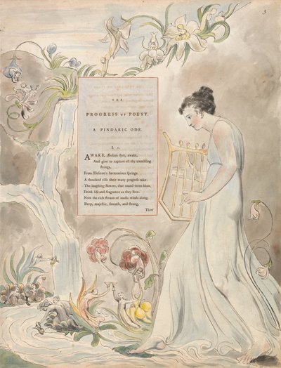 トーマス・グレイの詩、デザイン43、詩の進歩。 作： William Blake